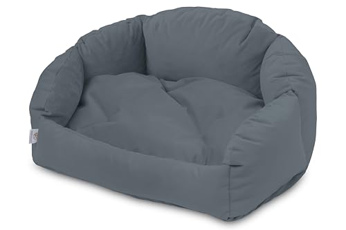 BARRY & LUCY® Hundebett Hundematratze Premium Hundekissen Gesteppt Hundekorb - für kleine und große Hunde - weich und leicht zu reinigen (L 90x75, Grau) von BARRY & LUCY