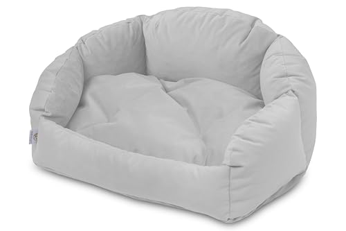 BARRY & LUCY® Hundebett Hundematratze Premium Hundekissen Gesteppt Hundekorb - für kleine und große Hunde - weich und leicht zu reinigen (L 90x75, Silber) von BARRY & LUCY
