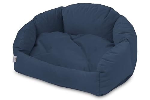 BARRY & LUCY® Hundebett Hundematratze Premium Hundekissen Gesteppt Hundekorb - für kleine und große Hunde - weich und leicht zu reinigen (M 70x55, Marineblau) von BARRY & LUCY