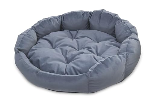 BARRY & LUCY® Hundesofa Premium Rund Hundematratze Hundekissen 2in1 Gestepptt Liegekissen Weiches Kissen Hundebett (Pastellblau S (Ø40 cm) von BARRY & LUCY