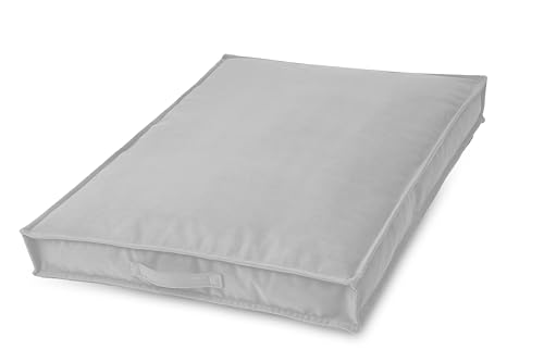 BARRY & LUCY ® Hundebett Grosse Hunde- Hundematte Hundematratze flauschig Haustierbett waschbar M 90x70cm, Silber von BARRY & LUCY