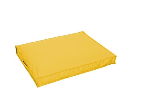 BARRY & LUCY Hundematratze Hundekissen Wasserdicht Hundeschlafmatte Hundematte Hundebett Hundekorb Liegekissen Abnehmbar Bezug mit Griff zum Transport viele Farben (S, Gelb) von BARRY & LUCY