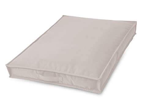 BARRY & LUCY Hundematratze Hundekissen Samtstoff Hundeschlafmatte Petfriendly Hundematte Hundebett Hundekorb Liegekissen Abnehmbar Bezug mit Griff zum Transport viele Farben (Misty Silber, S) von BARRY & LUCY