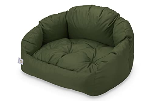 BARRY & LUCY Hundematratze Hundekissen 3in1 Wasserdicht Gesteppt Hundeschlafmatte Hundematte Hundebett Hundekorb Liegekissen Weiches Kissen Elastische Füllung viele Farben (L, Dunkelgrün) von BARRY & LUCY