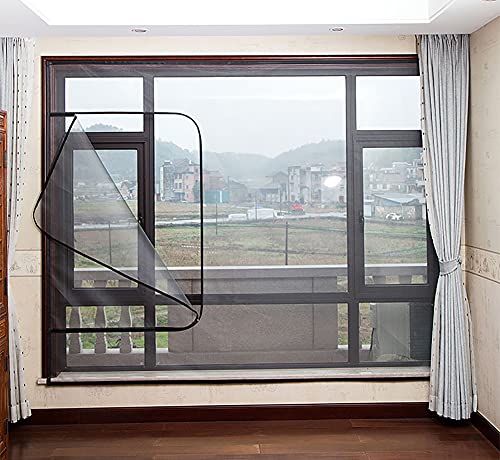 BASHI Anti Mücken-Fensterschutznetz, Katzenschutz-Fensternetz mit selbstklebendem Band, bequeme Installation Fenstergitter mit Reißverschluss, DIY Größe von BASHI