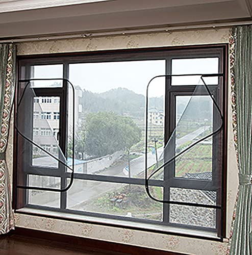 BASHI Anti Mücken Insekten-Fensternetz Reißverschluss Praktisches Fenstergitter Robustes PVC Fiberglas Netz Transparentes Fenstergitter mit Selbstklebeband von BASHI