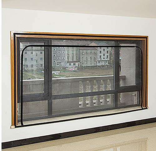 BASHI Balkon-Fenster-Sicherheitsgitter für Katzen, Katzenschutz-Fensternetz mit Selbstklebeband, Reißverschluss Anti-Mücken-Fensternetz, DIY Größe von BASHI