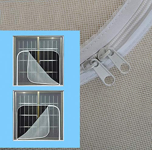 BASHI Fenstergitter aus Aluminiumlegierung, verstellbares Insektennetz mit Reißverschluss, langlebiges Fensternetz ohne Bohren – hält Käfer/Fliegen/Mücken fern. von BASHI