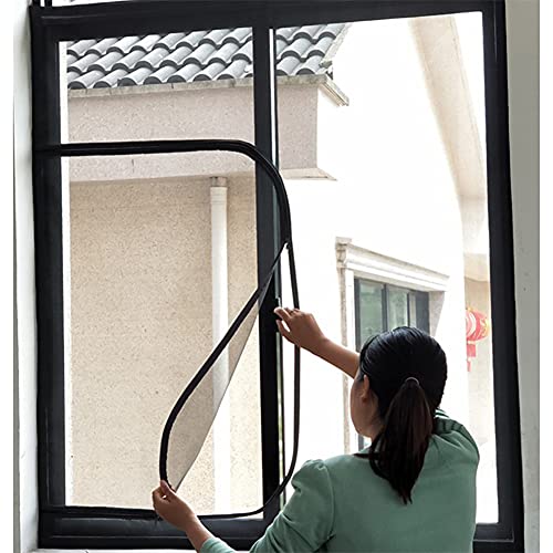 BASHI Fenstergitter mit Reißverschluss, Fensterschutznetz für Katze, Fliegengitter Selbstklebendes Netz, Anti-Moskito-Insekten-Fensternetz, zuschneidbar von BASHI