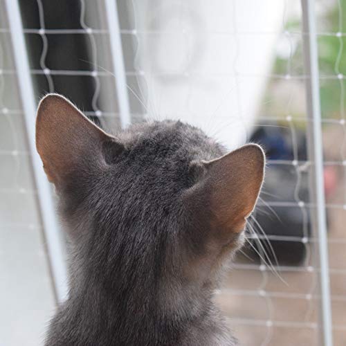 BASHI Hohe Sichtbarkeit, reißfestes Sicherheitsnetz, abnehmbares waschbares Katzensicherheitsnetz für Balkon, Treppenhaus, Fenster, Nylon Anti-Fall Haustier Sicherheit Mesh von BASHI