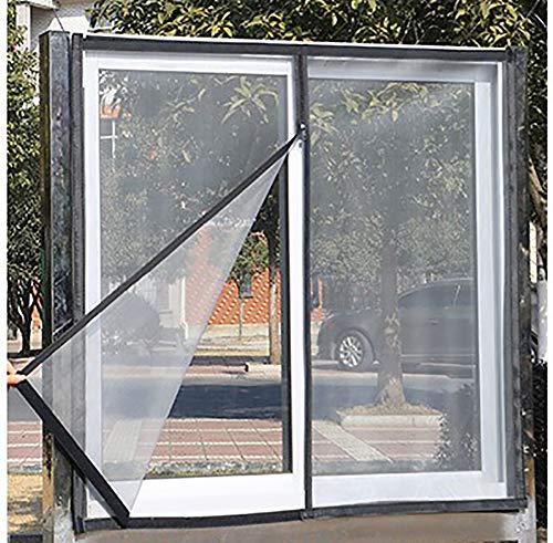 BASHI Langlebiges Fensternetz mit Reißverschluss, häusliches selbstklebendes Fensterschutznetz, effizient und transparent, robustes PVC Fiberglas Fensterschutzgitter von BASHI