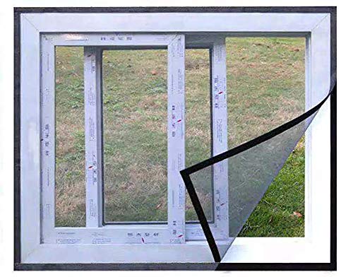 BASHI Praktisches Insektenschutz-Fensternetz mit selbstklebendem Klebeband, halbtransparent Fensterschutz, graues Fenstergitter für Fenster ohne Bohren von BASHI