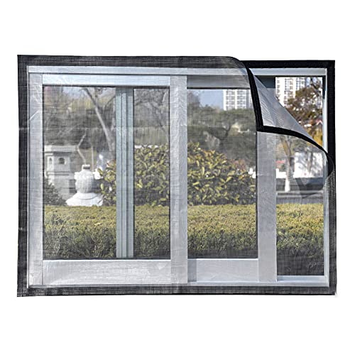 BASHI Transparentes Fensternetz, Moskito- und Insektenschutz, Fensternetz, Aluminiumlegierung, robustes Anti-Falten-Fensternetz mit selbstklebendem Klebeband von BASHI