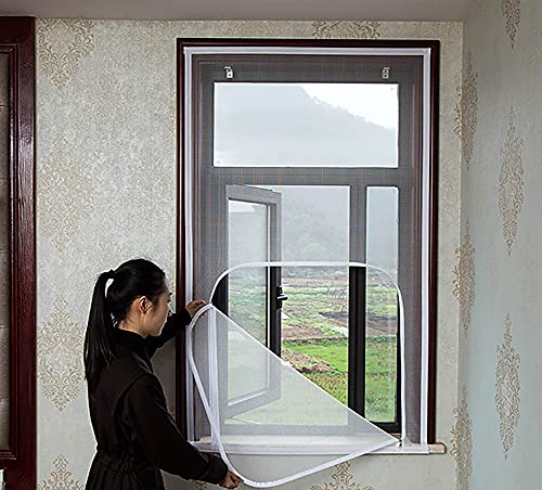 BASHI Universal-Fensternetz, ungiftig, geruchlos, Fiberglas, abnehmbar und waschbar, halbtransparent, mit Reißverschluss von BASHI
