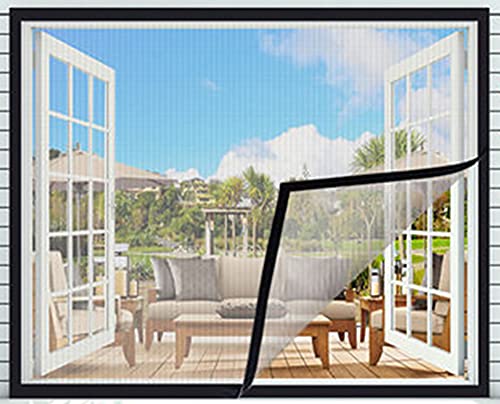BASHI Weißes transparentes Fenstergitter, Anti-Mücken-Fensternetz mit selbstklebendem Klebeband, abnehmbar, waschbar, Universal-Fensternetz aus Aluminiumlegierung von BASHI