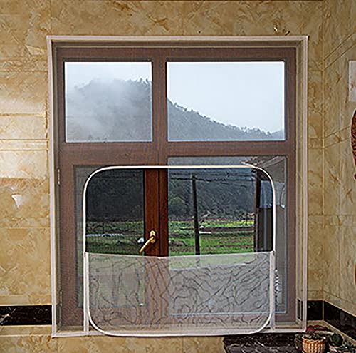 Katzenschutz-Fensternetz Waschbar Fenster Netz mit Reißverschluss Fliegengitter Fenster Selbstklebend Insektennetz Einfache Installation Hausfenster Netz von BASHI