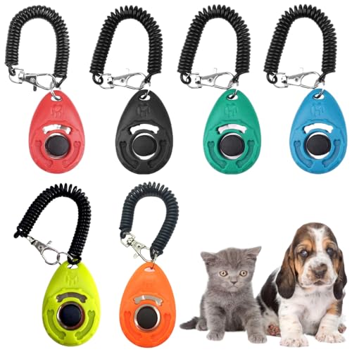 6 Stück Hunde Clicker, Trainings-Clicker mit Handschlaufe, Klicker mit Großem Knopf, Haustier Training Clicker, Hundetraining Klicker mit Handschlaufe, Pet Training Profi Clicker, Clickertraining 6 Stück Hunde Clicker, Trainings-Clicker mit Handschlaufe, Klicker mit Großem Knopf, Haustier Training Clicker, Hundetraining Klicker mit Handschlaufe, Pet Training Profi Clicker, Clickertraining von BASTOUR