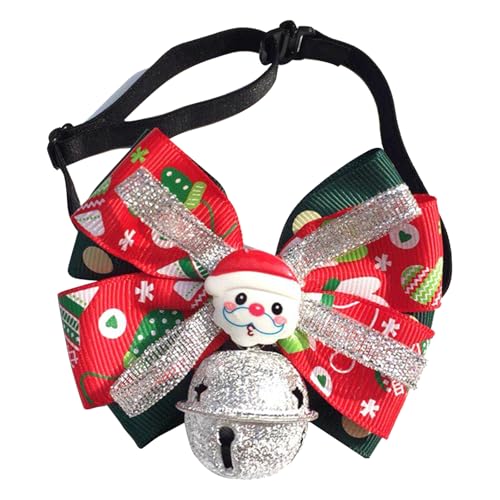 Hundehalsband Weihnachten, Weihnachts-Haustierhalsband mit Schleife, Abnehmbare Katzenbänder Mit Schleife Und Glocken, Weihnachtshalsband Für Katzen, Kätzchen Und Welpenbedarf, Verstellbar 19–35 cm Hundehalsband Weihnachten, Weihnachts-Haustierhalsband mit Schleife, Abnehmbare Katzenbänder Mit Schleife Und Glocken, Weihnachtshalsband Für Katzen, Kätzchen Und Welpenbedarf, Verstellbar 19–35 cm von BASTOUR