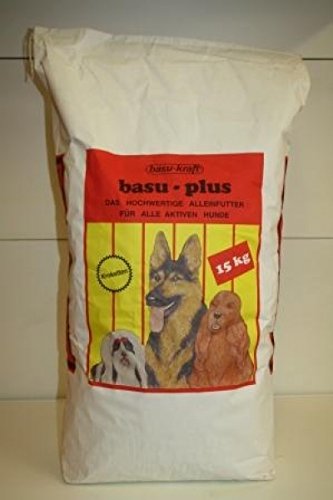 BASU-plus Kroketten Hundefutter Trockenfutter hochwertiges Alleinfutter für aktive Hunde 15 kg von BASU-plus
