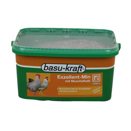 BASU Excellent Min 7 kg - Mineralfutter für Geflügel mit Mineralstoffen, Vitaminen und Muschelgrit von BASU