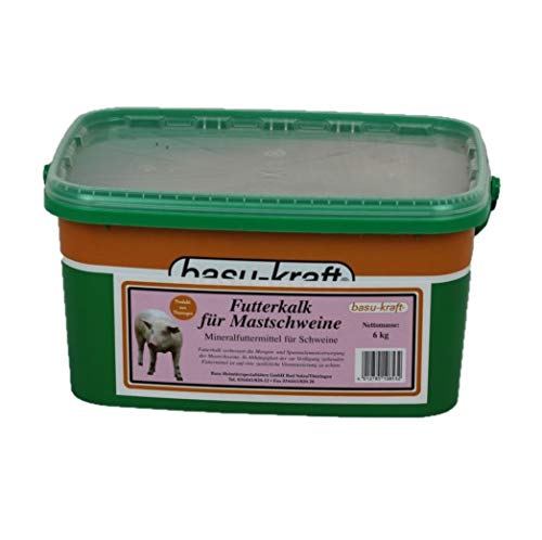 BASU Futterkalk für Mastschweine 6 kg - Mineralfutter für die bedarfsgerechte Versorgung Mengen- u. Spurenelementen Vitaminen - Schweinefutter Tierfutter Mineral von BASU