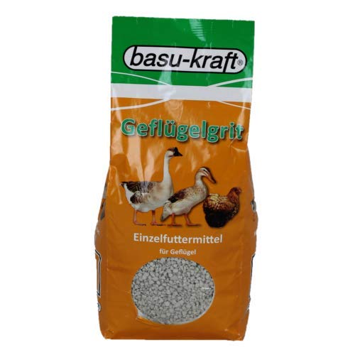 BASU Geflügel-Grit 2,5 kg - Naturprodukt zur Absicherung des Calciumbedarfs für Junghennen Legehennen Zuchthühner Zuchtputen Zuchtgänse Geflügelgrit von BASU