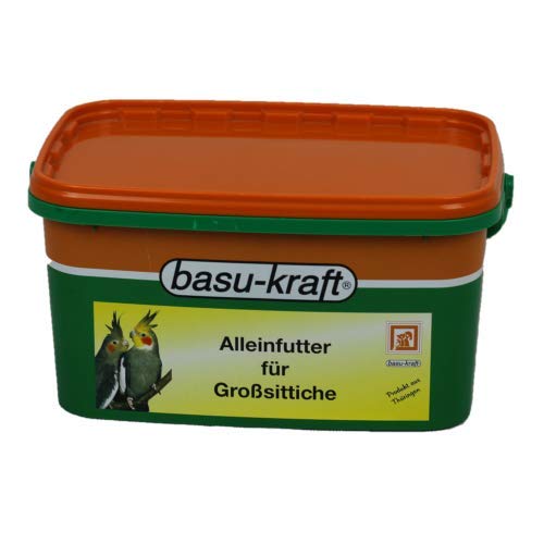 BASU Großsittichfutter 2,6 kg im Eimer - Alleinfutter für Großsittiche wie Nymphensittiche und andere größere Sittiche von BASU