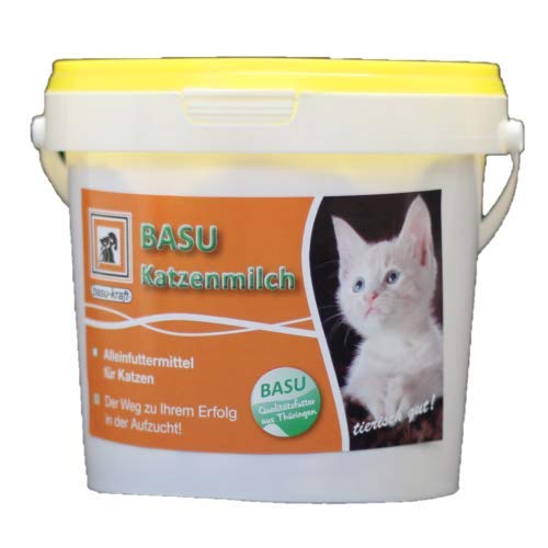 BASU Katzenmilch Aufzuchtmilch für Katzen Kätzchen Muttermilch-Ersatz 600 g Eimer von BASU