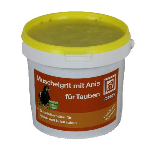 BASU Muschelgrit mit Anis für Tauben 1,5 kg - Calcium für Zuchttauben und Brieftauben von BASU