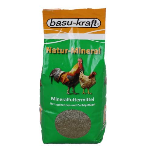 BASU Natur-Mineral 2,5 kg - Mineralfutter für Geflügel - bedarfsdeckende Mineralstoffversorgung ohne Vitamine Tierfutter Mineral von BASU