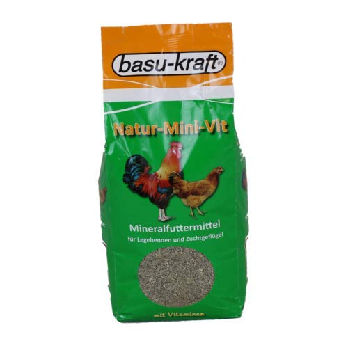 BASU Natur-Mini-VIT - Mineralfutter mit Vitaminen und Spurenelementen für Geflügel 2,5 kg Tierfutter Ergänzungsfutter von BASU
