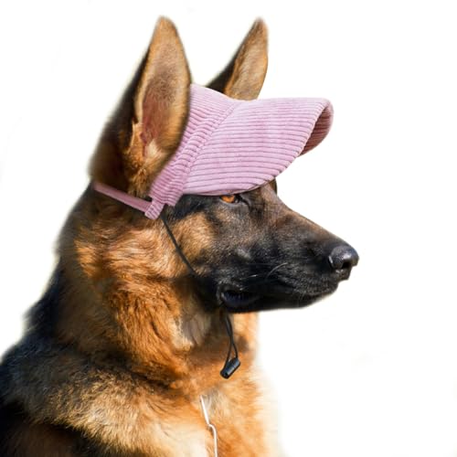 Hunde Baseballmütze - Basecap Verstellbar Sonnenschutz - Hut Hundecap mit Ohrlöchern - Hunde Sonnenhut Benutzt für Sonnenschutz - Hunde Mütze Geeignet für kleine, mittlere und große Hunde (L, Rosa) von BASVII