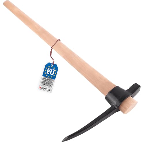BAUSTER® Spitzhacke 1,5 kg mit Holzstiel Keilhaue Pickel Hacke Pionierhacke Kombihacke zum Auflockern von harten Böden Gartenhacke nützlich zum Aufbrechen von Mauern Kreuzhacke von BAUSTER