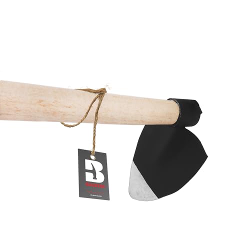 BAUSTER Gartenhacke 110 cm - Handhacke aus Schmiedeeisen für Unkrautentfernung und Bodenlockerung - Ergonomischer Holzgriff, ideal für Gemüsebeete und Blumenbeete von BAUSTER