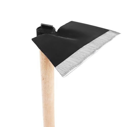 BAUSTER Gartenhacke mit Zinken – Rechteckige, geschmiedete Hacke (schwarz) mit 110 cm Holzstiel (Gesamtlänge 115 cm) – Für Erde lockern, lüften & Unkraut entfernen von BAUSTER