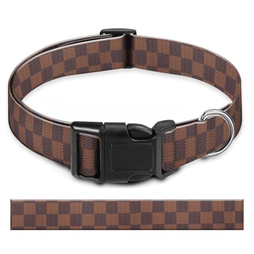 BAYCUFKQ Hundehalsband, niedliches Haustierhalsband, verstellbar für große Hunde, weiche Hundehalsbänder mit Schnellverschluss-Schnalle zum Spazierengehen, Laufen, Retro-Schachbrett BAYCUFKQ Hundehalsband, niedliches Haustierhalsband, verstellbar für große Hunde, weiche Hundehalsbänder mit Schnellverschluss-Schnalle zum Spazierengehen, Laufen, Retro-Schachbrett von BAYCUFKQ