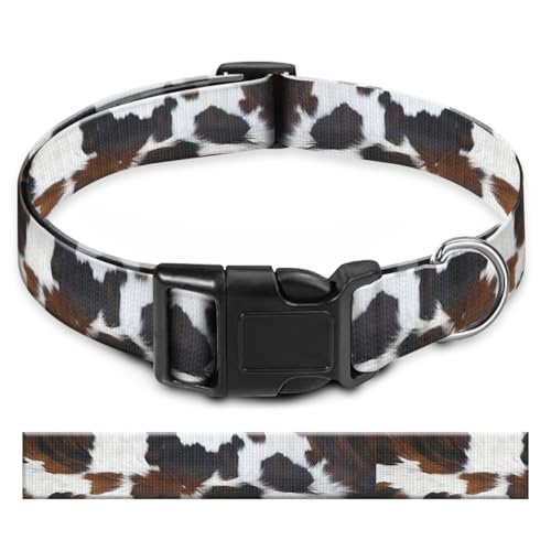 BAYCUFKQ Hundehalsband, niedliches Haustierhalsband, verstellbar für große Hunde, weiches Hundehalsband mit Schnellverschluss-Schnalle zum Spazierengehen, Laufen, braunes Rindsleder von BAYCUFKQ