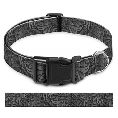 BAYCUFKQ Hundehalsband, niedliches Haustierhalsband, verstellbar für mittelgroße Hunde, weiche Hundehalsbänder mit Schnellverschluss-Schnalle zum Spazierengehen, Laufen, exquisite schwarze Textur von BAYCUFKQ