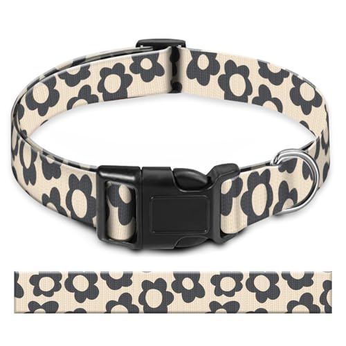 BAYCUFKQ Hundehalsband, niedliches Haustierhalsband, verstellbar für mittelgroße Hunde, weiche Hundehalsbänder mit Schnellverschluss-Schnalle zum Spazierengehen, Laufen, niedliche Blume von BAYCUFKQ