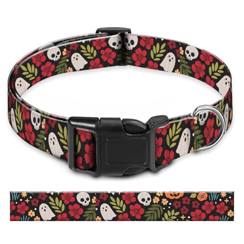 BAYCUFKQ Hundehalsband, niedliches Haustierhalsband, verstellbar für mittelgroße Hunde, weiche Hundehalsbänder mit Schnellverschluss-Schnalle zum Spazierengehen, Laufen, niedlicher Halloween-Stil BAYCUFKQ Hundehalsband, niedliches Haustierhalsband, verstellbar für mittelgroße Hunde, weiche Hundehalsbänder mit Schnellverschluss-Schnalle zum Spazierengehen, Laufen, niedlicher Halloween-Stil von BAYCUFKQ