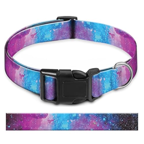BAYCUFKQ Hundehalsband, niedliches Haustierhalsband, verstellbar für mittelgroße Hunde, weiche Hundehalsbänder mit Schnellverschluss-Schnalle zum Spazierengehen, Laufen, wunderbarer Sternenhimmel von BAYCUFKQ
