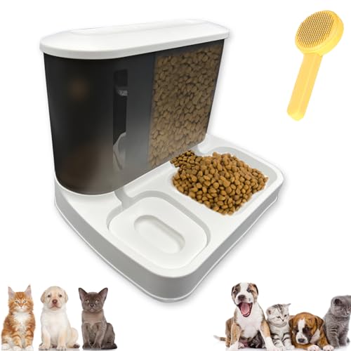 BAYINBROOK 2-in-1 Automatischer Futter,und Wasserspender für Haustiere,Schwerkraft-Wassernapf und Futterspender für trockenes Katzenfutter,für kleine und mittelgroße Hunde sowie Kätzchen (A) von BAYINBROOK