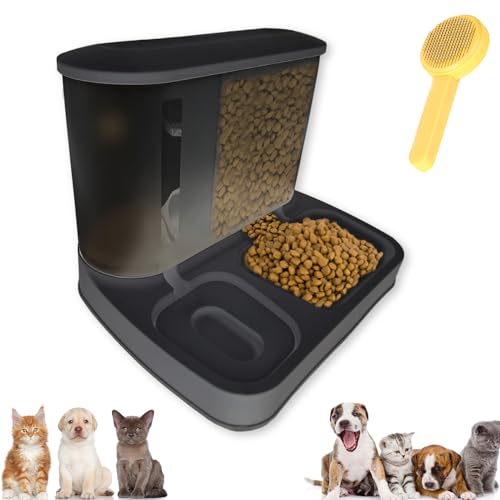 BAYINBROOK 2-in-1 Automatischer Futter,und Wasserspender für Haustiere,Schwerkraft-Wassernapf und Futterspender für trockenes Katzenfutter,für kleine und mittelgroße Hunde sowie Kätzchen (B) von BAYINBROOK