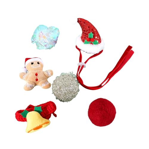 Weihnachts Teaser Spielzeug Halsband Zubehör Mit Buntem Und Knisterndem Kätzchen Teaser Zubehör Halsband von BAYORE