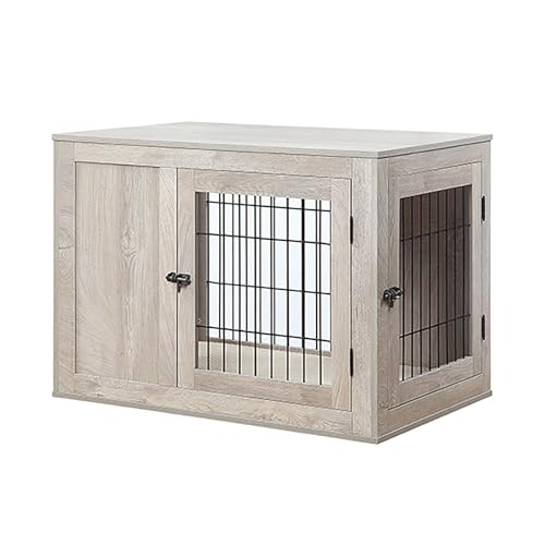 Holz Indoor Hundekäfig Schrank Tierkäfig mit abschließbarer Tür Hundehütte für mittelgroße Hunde mit Türriegel 2 Verriegelungen für kleine Hunde bis mittelgroße Hunde Hundehaus. (Color : 2, Size : 9 von BAYTEWJX