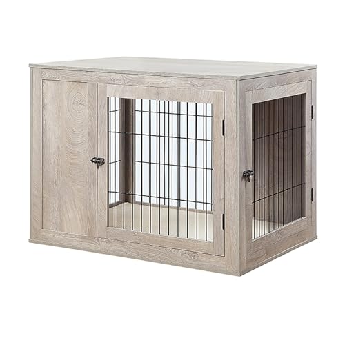 Holz Indoor Hundekäfig Schrank Tierkäfig mit abschließbarer Tür Hundehütte für mittelgroße Hunde mit Türriegel 2 Verriegelungen für kleine Hunde bis mittelgroße Hunde Hundehaus. (Color : 2, Size : 1 von BAYTEWJX