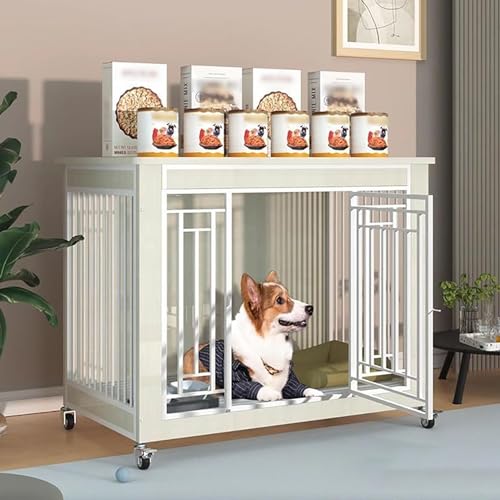 Hundehütte Indoor Haustierkäfig für Mittelgroße Hunde Hundehaus mit Türriegel Multifunktional Hundehaus TV Schrank Tierkäfig Hundebox für Mittelgroße Kleine Hunde bis zu 60kg. (Color : Pewter Gray, von BAYTEWJX