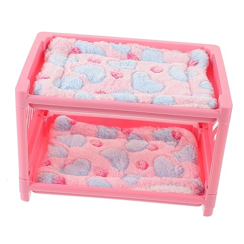 BAZEITFLOW 1 Satz Doppelstöckiges Meerschweinchen Bett für Kleintiere Abnehmbares Hamster Nest mit Matten und Decken für Chinchillas Frettchen und Hamster Leicht zu Reinigen Zufällige Farbe von BAZEITFLOW