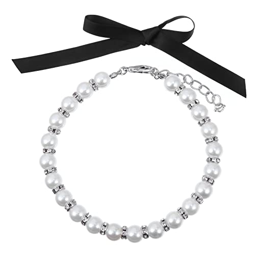 BAZEITFLOW 1 Satz Perlenhalsband für Haustiere mit Schleifen für Hochzeiten und Besondere Anlässe für Hunde und Katzen Weiße Imitationsperlen BAZEITFLOW 1 Satz Perlenhalsband für Haustiere mit Schleifen für Hochzeiten und Besondere Anlässe für Hunde und Katzen Weiße Imitationsperlen von BAZEITFLOW