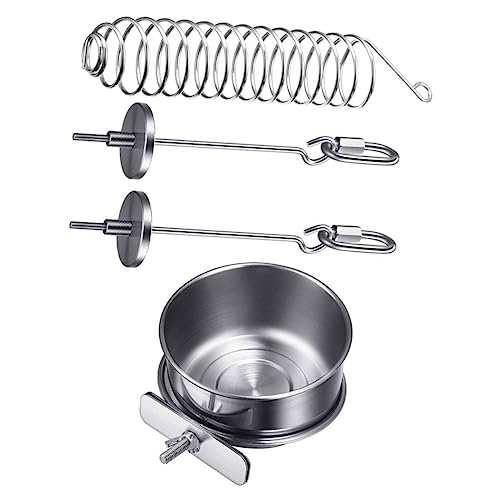 BAZEITFLOW 1 Satz Vogel liefert Bird Toys Sittichfutter Pole Taubenfutterspender, Vogelspender Käfig Fisch Kolibri Futterspender aus Edelstahl Papageifutter Rostfreier Stahl Silver von BAZEITFLOW